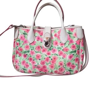 Dooney & Bourke Pink and Green Floral Satchel